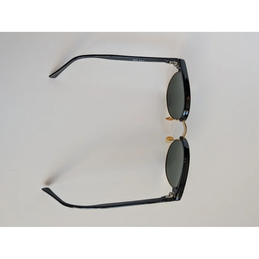 Clubmaster‎ Sunglasses Teal Black Marbled Gold Trim Taiwan ROC Retro